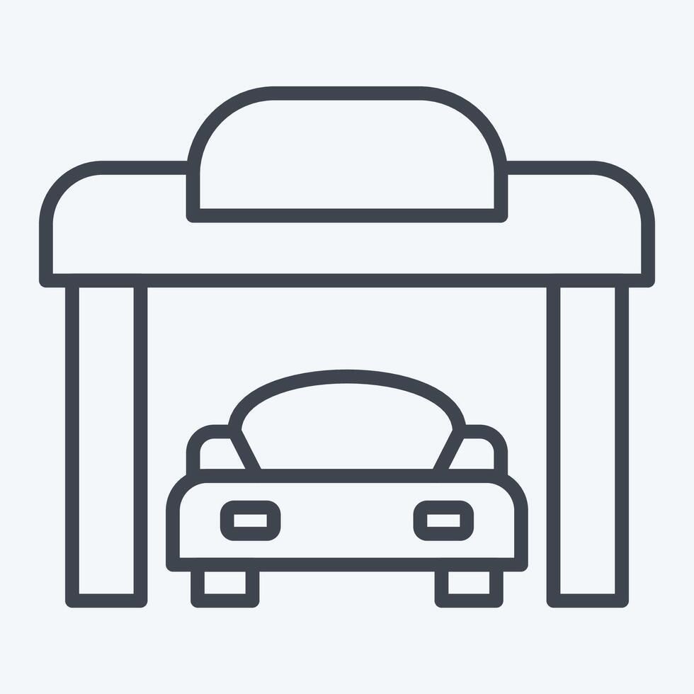 Icon Garage. related to Parking symbol. line style. design editable vector