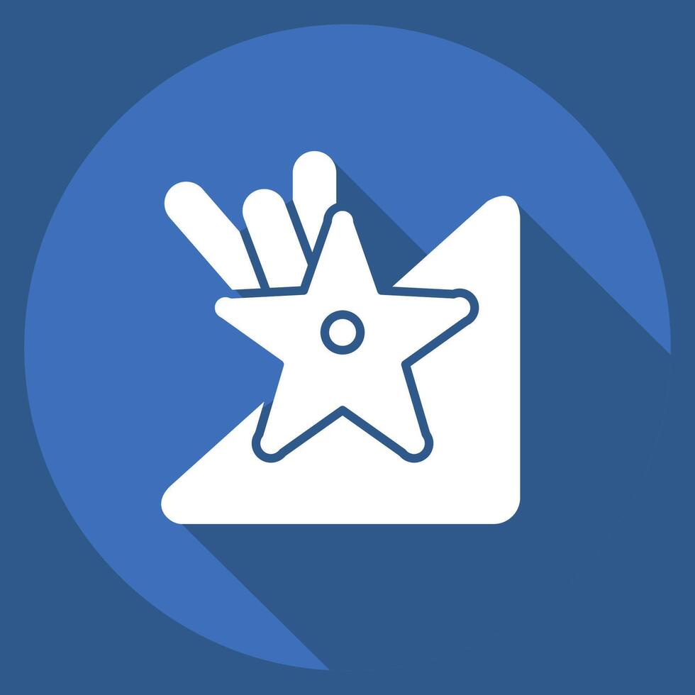 Icon Star Fish. related to Summer symbol. long shadow style. design editable vector