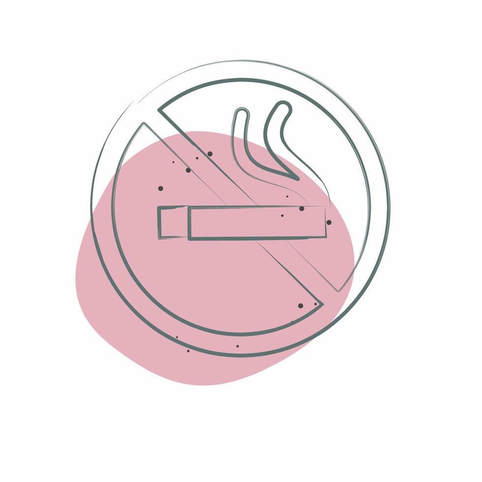 Icon No Smoking. related to Smoking symbol. Color Spot Style. design editable vector