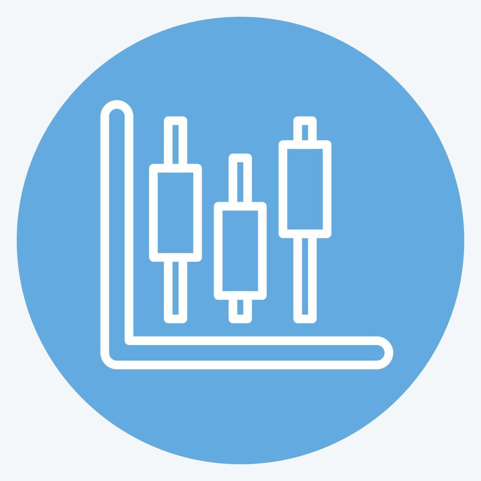 Icon Stock Invesment. related to Savings symbol. blue eyes style. design editable vector