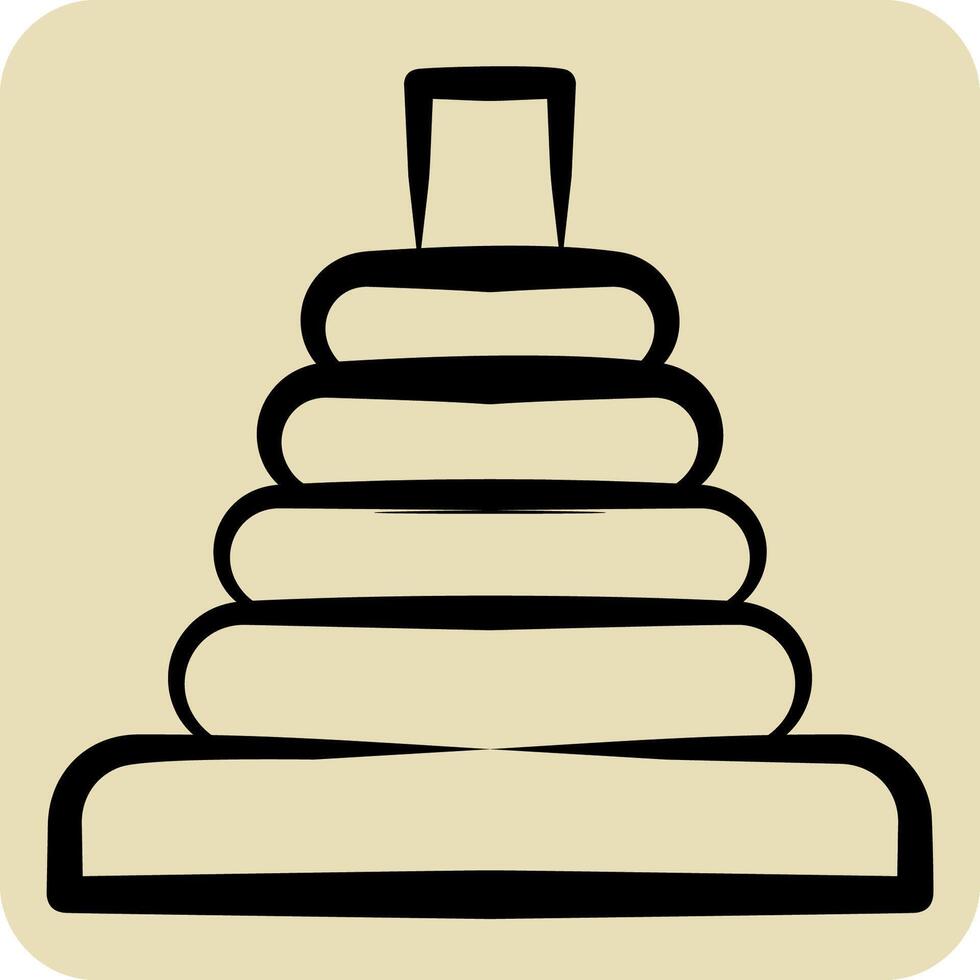 Icon Ring Toss. related to Kindergarten symbol. hand drawn style. design editable vector