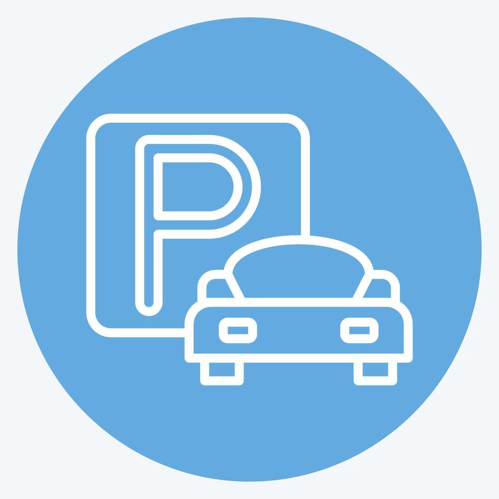 Icon Parking. related to Parking symbol. blue eyes style. design editable vector
