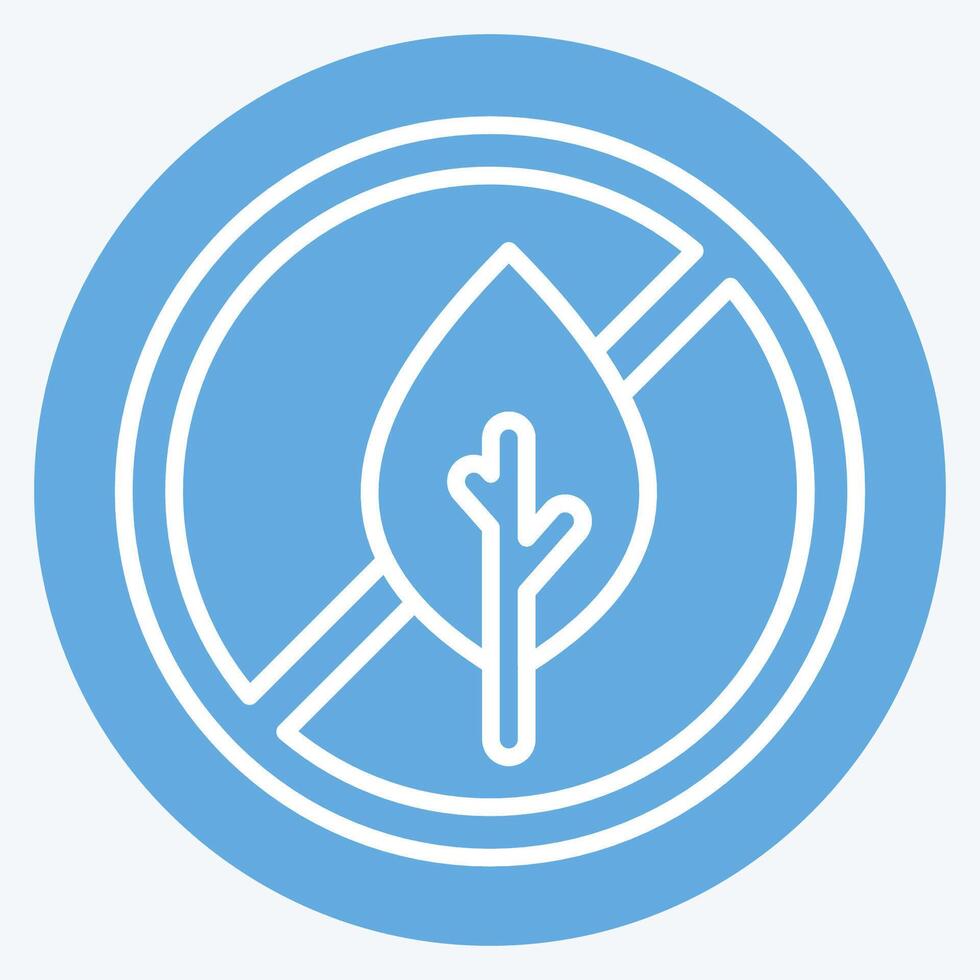 Icon No Tabacco. related to Vape symbol. blue eyes style. design editable vector