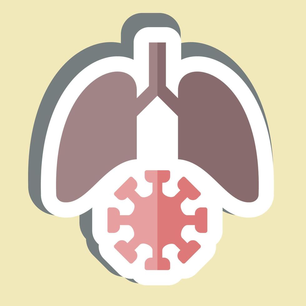 Sticker Lung Cancer. related to Smoking symbol. design editable vector