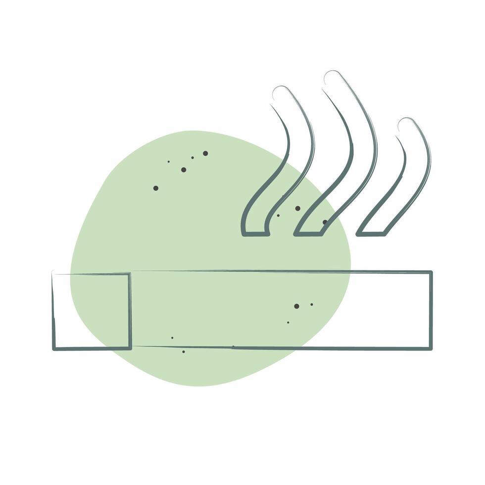 Icon Cigarette. related to Smoking symbol. Color Spot Style. design editable vector