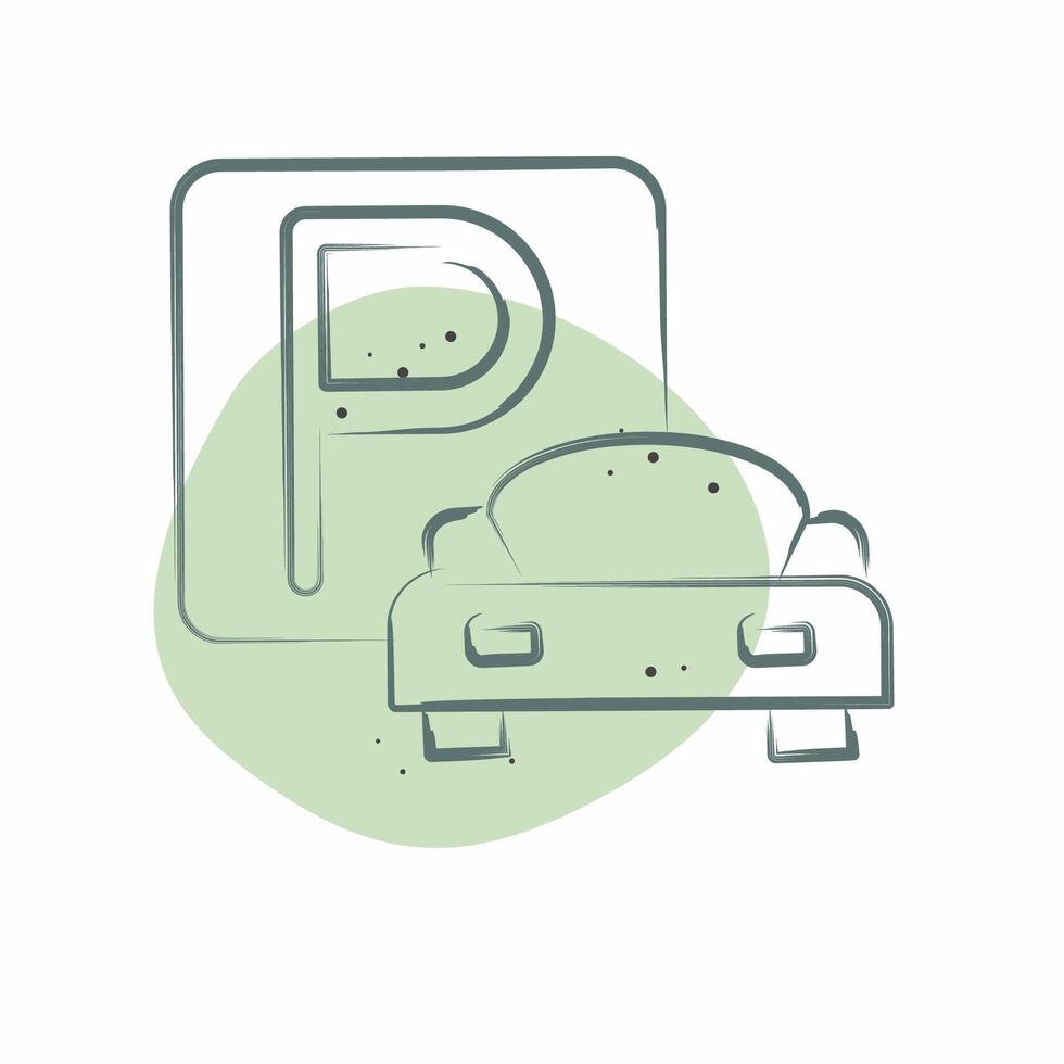 Icon Parking. related to Parking symbol. Color Spot Style. design editable vector