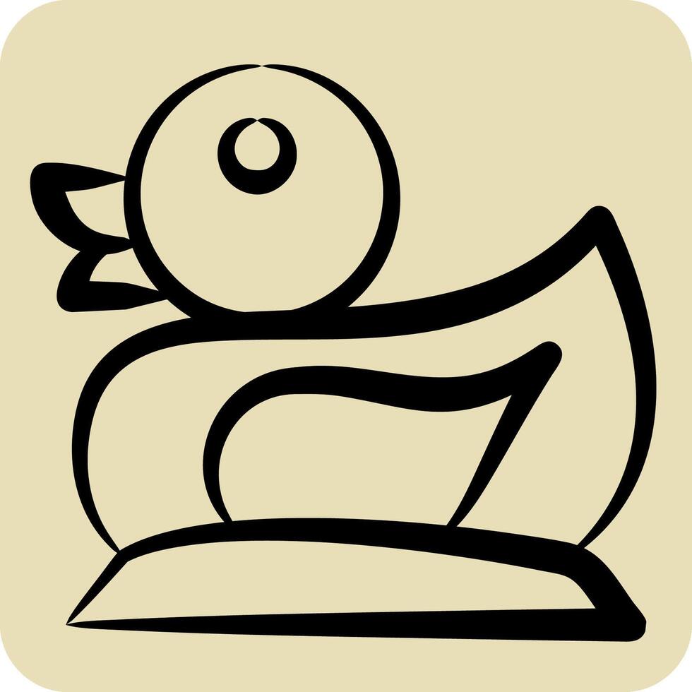Icon Duck. related to Kindergarten symbol. hand drawn style. design editable vector