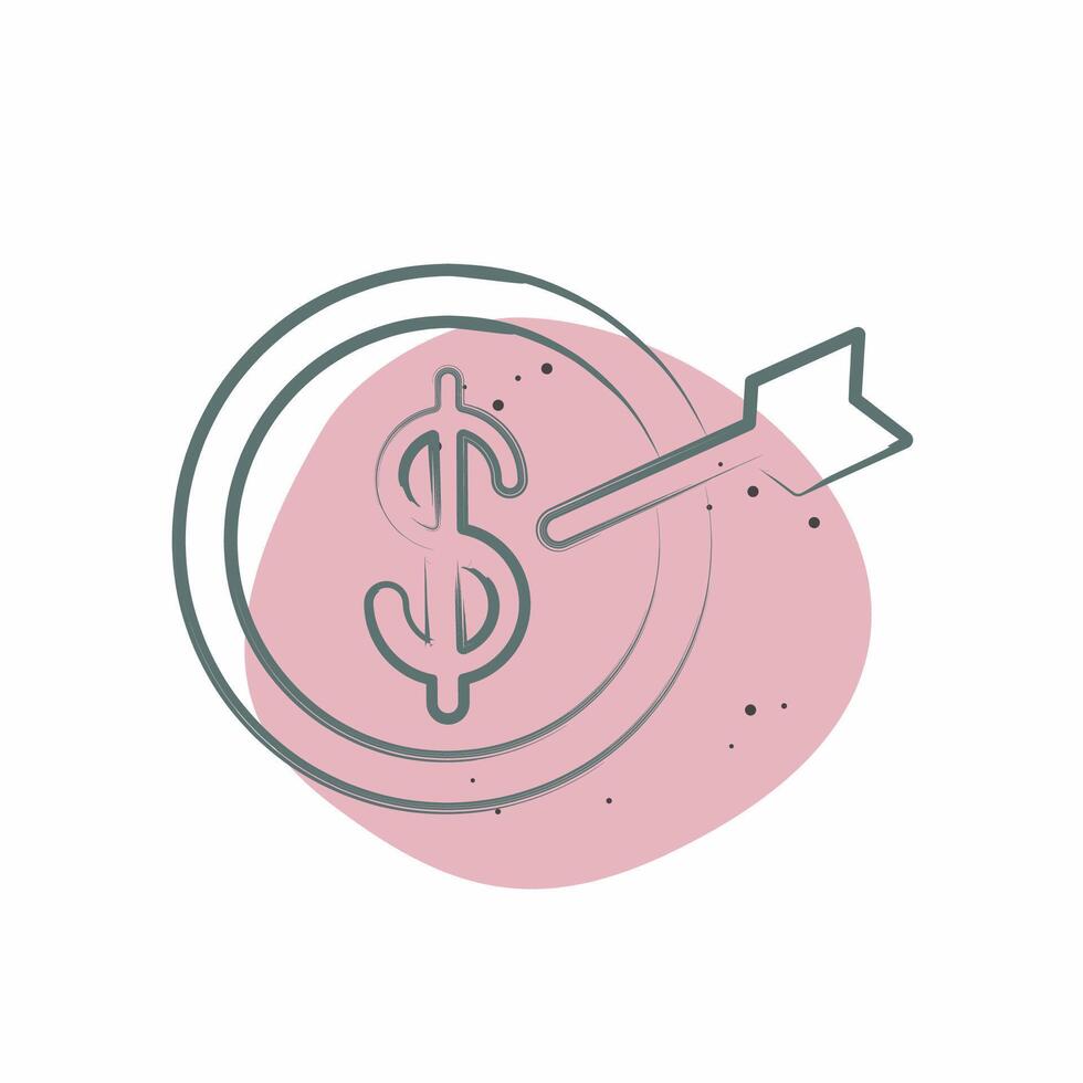 Icon Saving Goal. related to Savings symbol. Color Spot Style. design editable vector