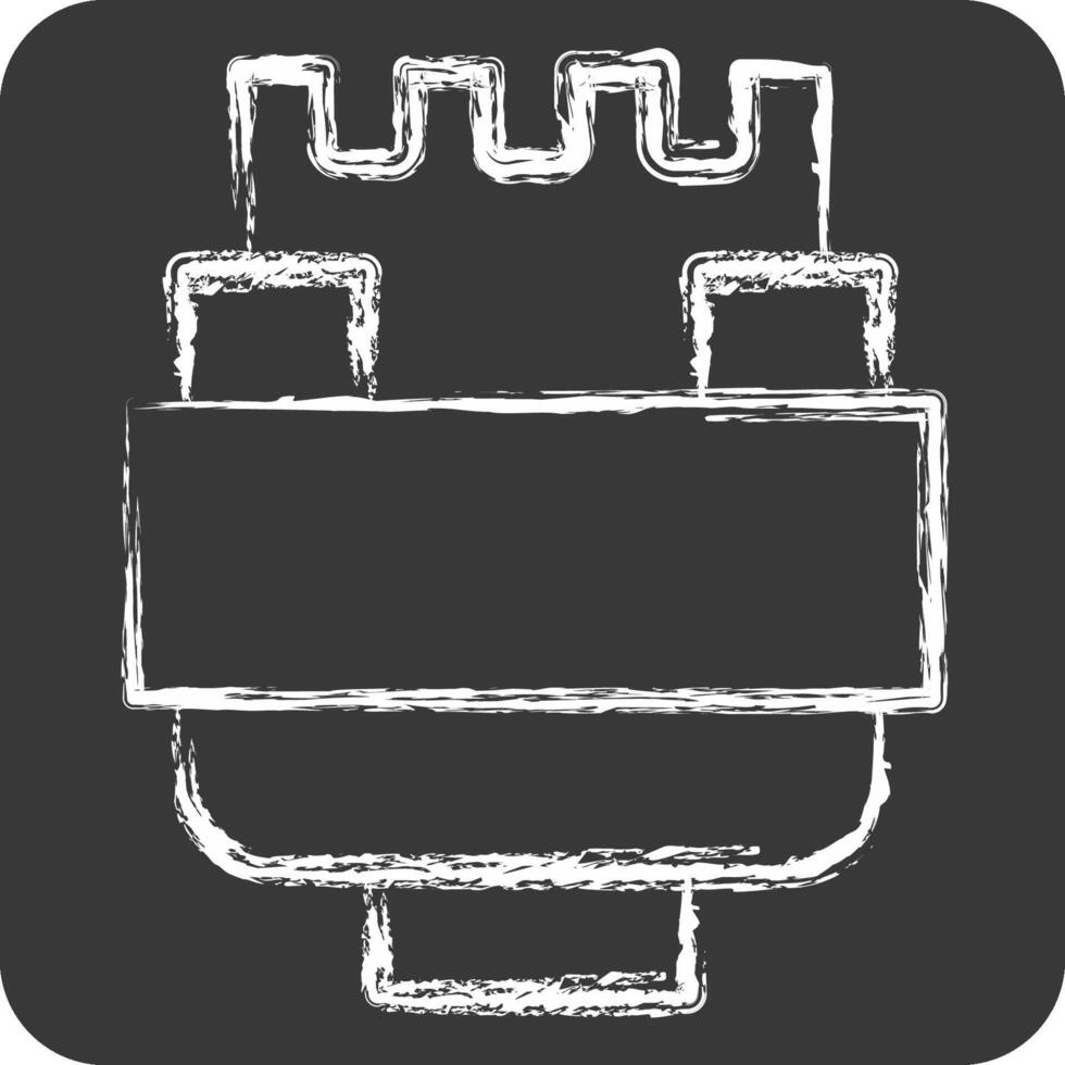 Icon Insulation. related to Vape symbol. chalk Style. design editable vector