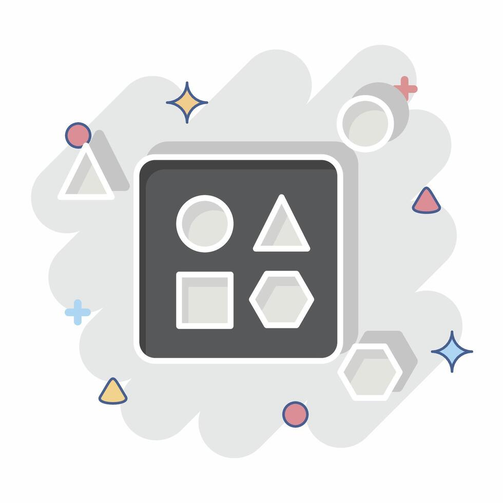 Icon Toy Shape. related to Kindergarten symbol. comic style. design editable vector