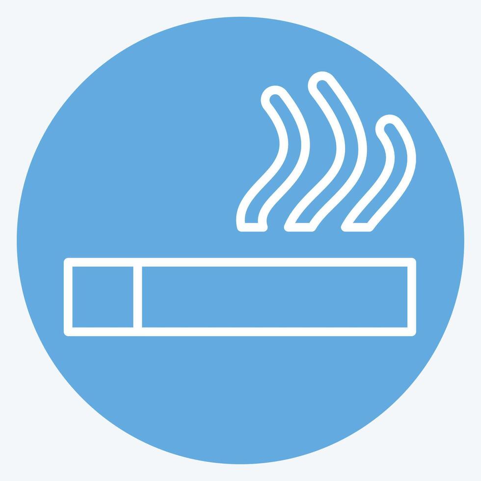 Icon Cigarette. related to Smoking symbol. blue eyes style. design editable vector