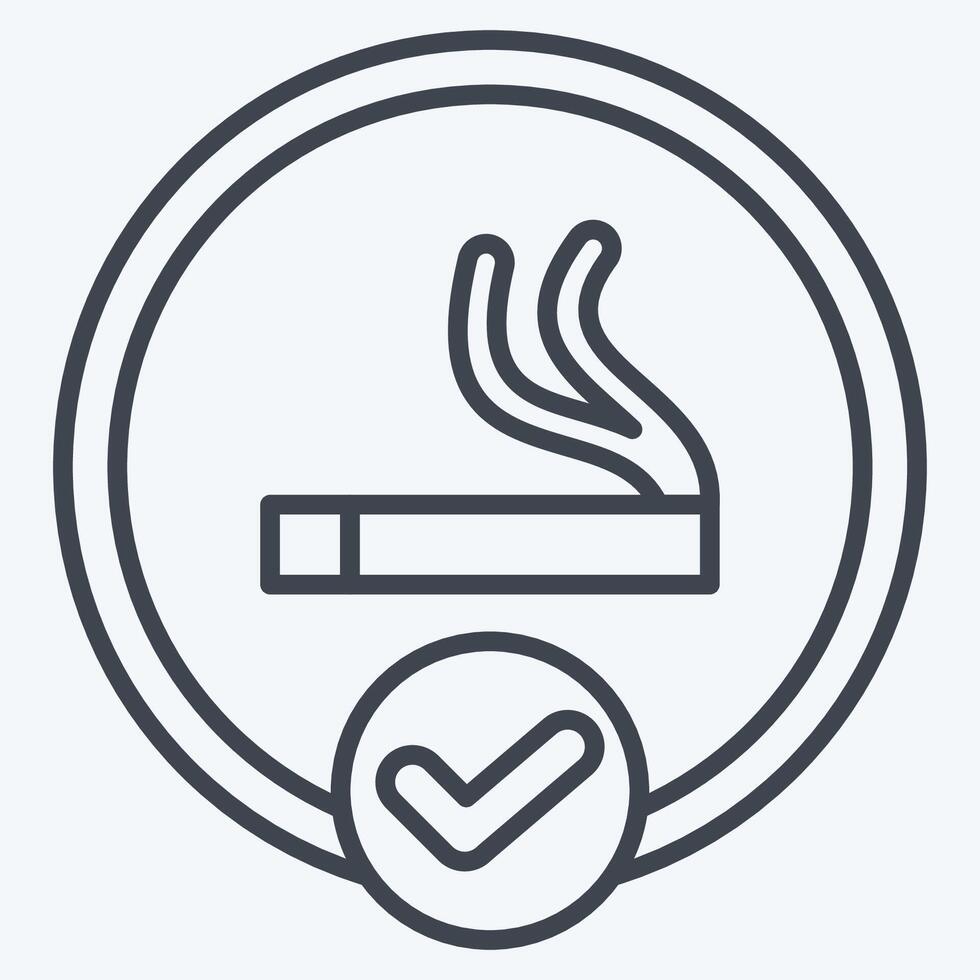 Icon Smoking Area. related to Smoking symbol. line style. design editable vector