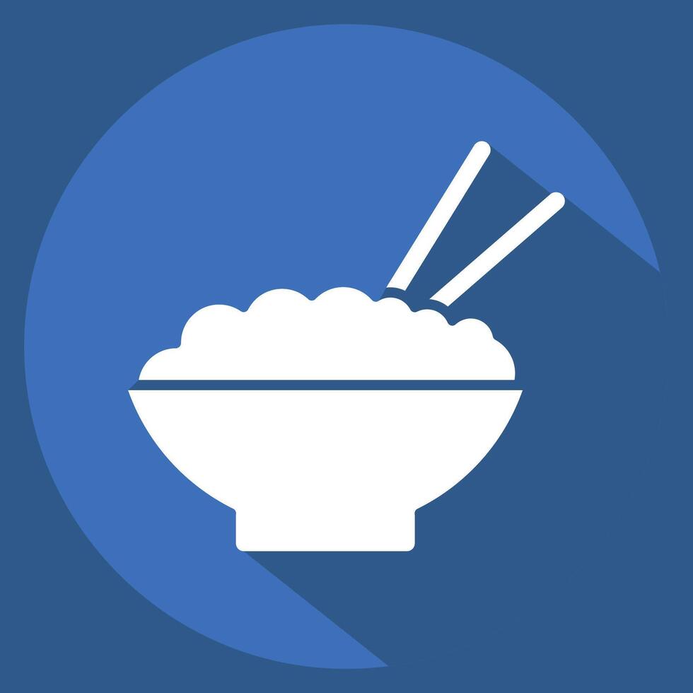 Icon Asian Food. related to Restaurant symbol. long shadow style. design editable vector