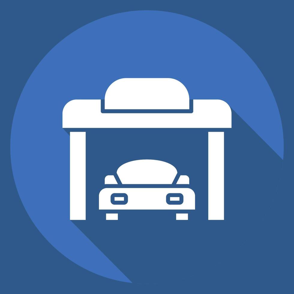 Icon Garage. related to Parking symbol. long shadow style. design editable vector