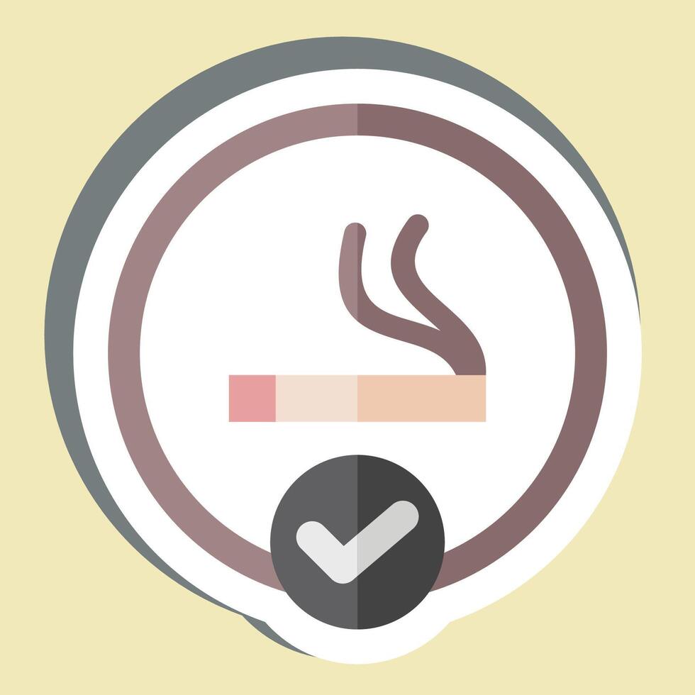 Sticker Smoking Area. related to Smoking symbol. design editable vector