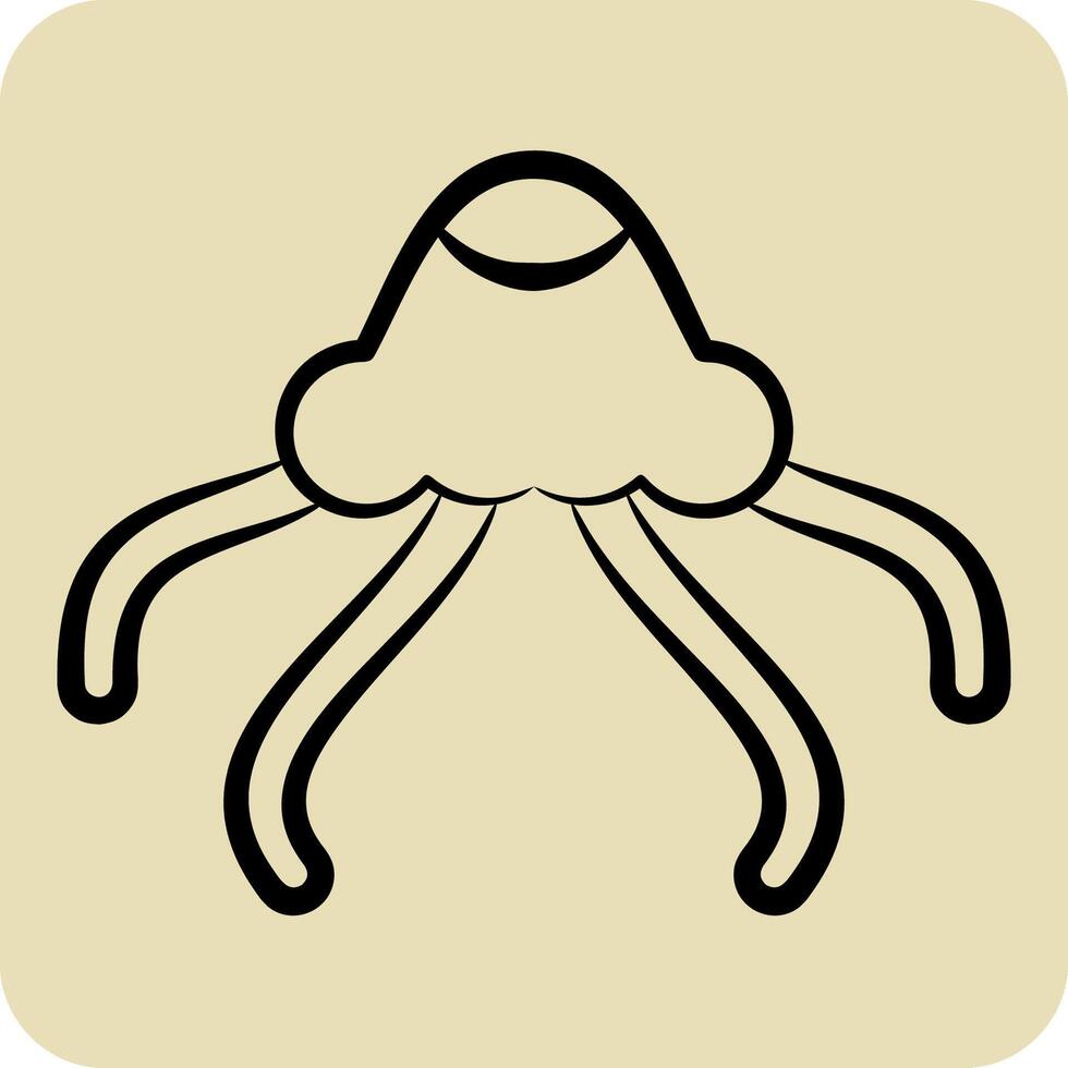 Icon Jelly Fish. related to Summer symbol. hand drawn style. design editable vector