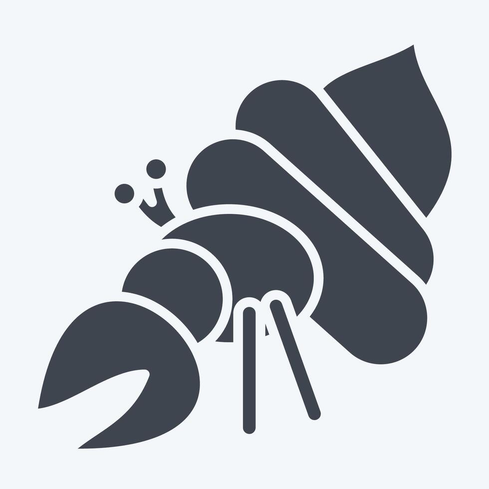 Icon Crab. related to Summer symbol. glyph style. design editable vector