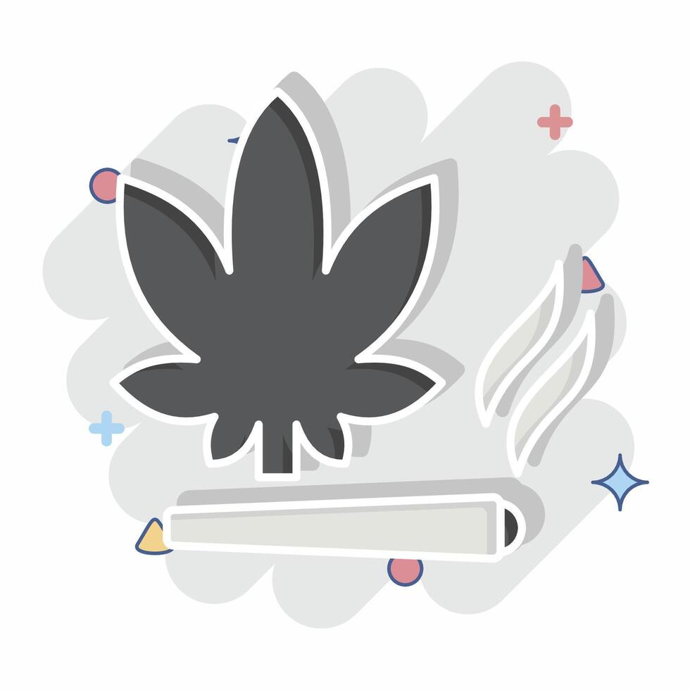 Icon Cannabis. related to Smoking symbol. comic style. design editable vector