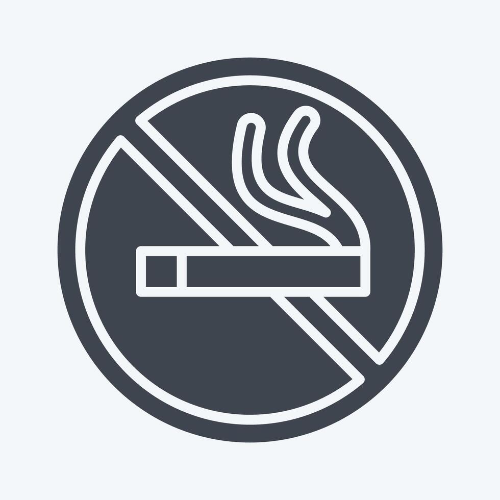 Icon No Smoking. related to Smoking symbol. glyph style. design editable vector