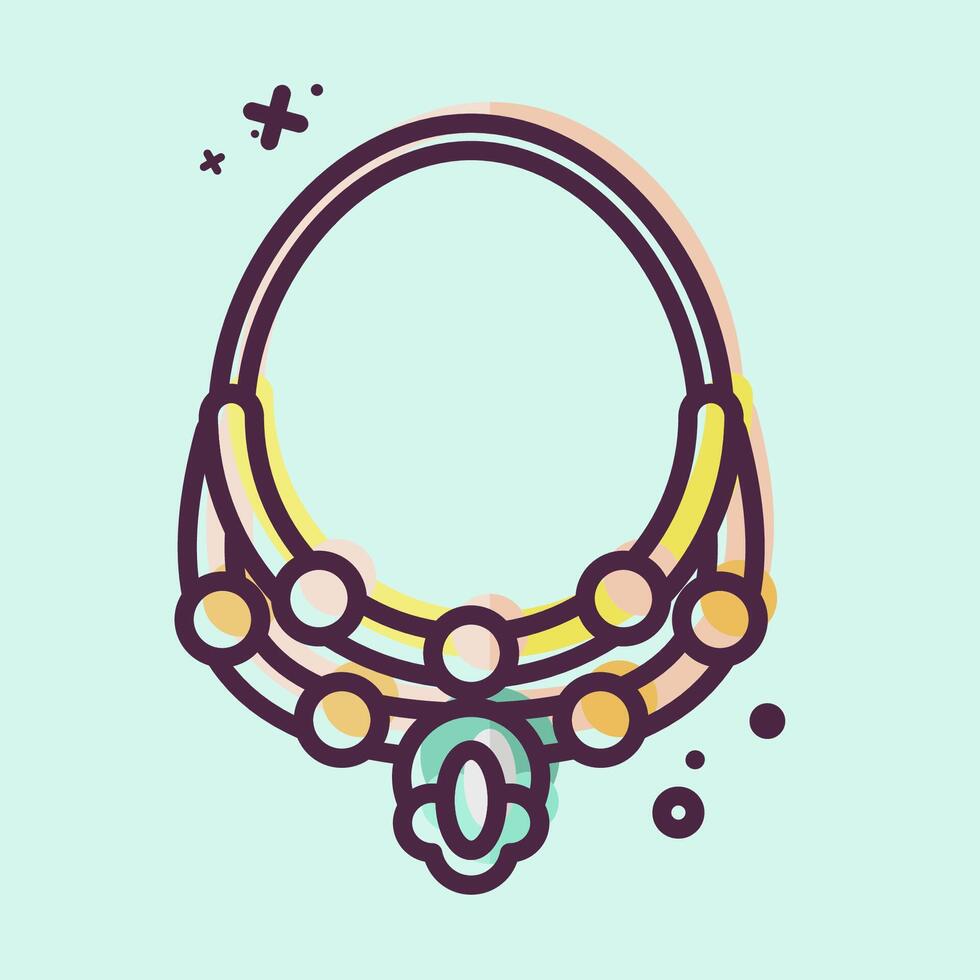 Icon Necklace. related to Summer symbol. MBE style. design editable vector