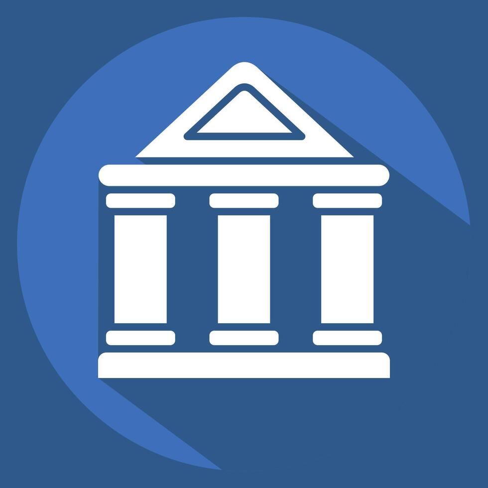Icon Bank. related to Retirement symbol. long shadow style. design editable vector