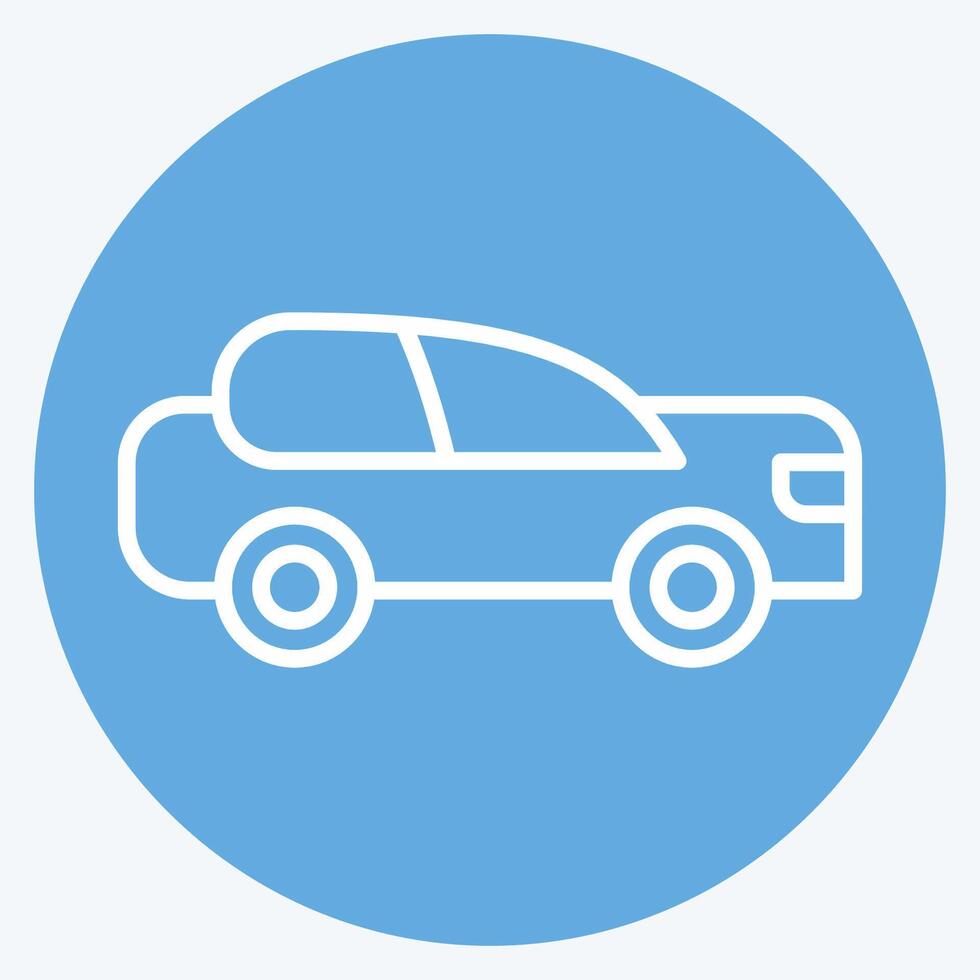 Icon Car. related to Parking symbol. blue eyes style. design editable vector