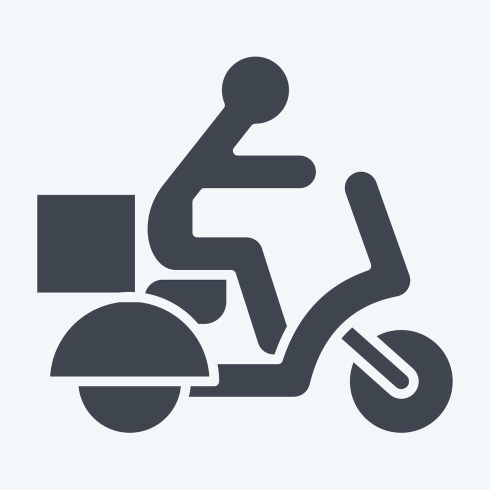 Icon Delivery. related to Restaurant symbol. glyph style. design editable vector