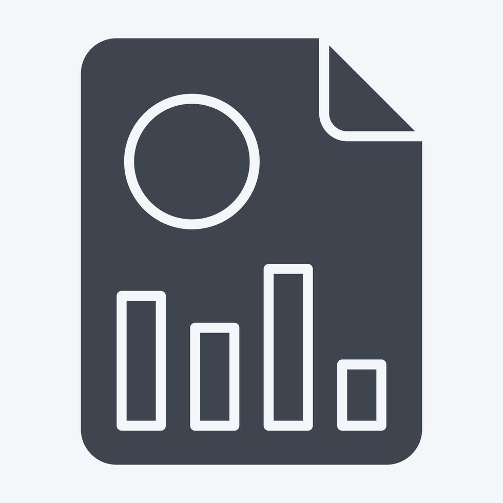 Icon Financial Report. related to Retirement symbol. glyph style. design editable vector