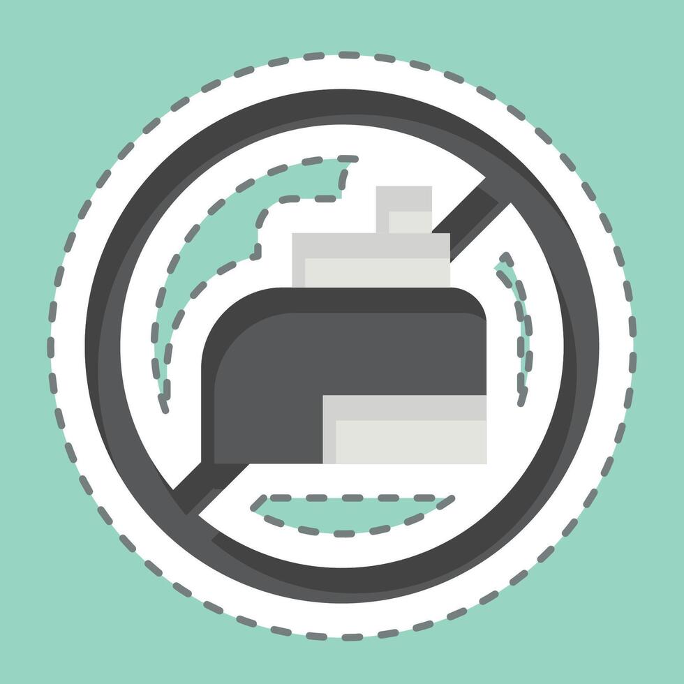 Sticker line cut No Vaping. related to Vape symbol. design editable vector