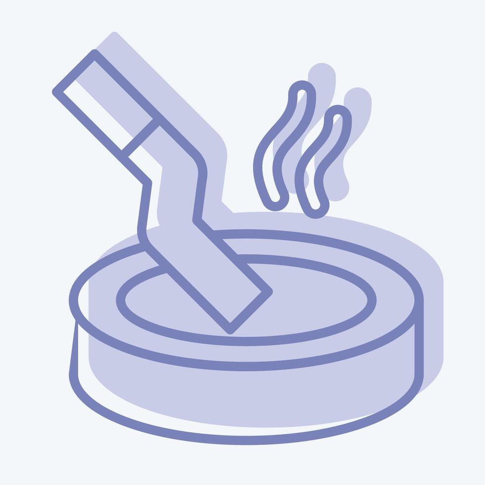 Icon Ashtray. related to Smoking symbol. two tone style. design editable vector