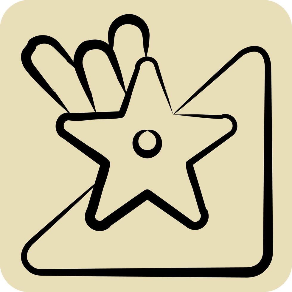 Icon Star Fish. related to Summer symbol. hand drawn style. design editable vector
