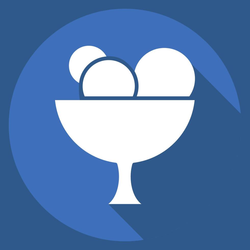 Icon Ice Cream. related to Restaurant symbol. long shadow style. design editable vector