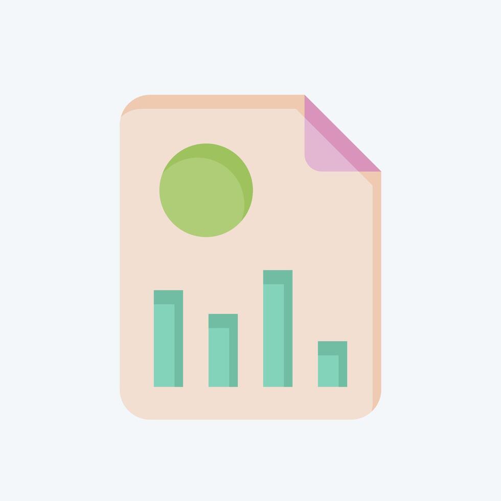 Icon Financial Report. related to Retirement symbol. flat style. design editable vector
