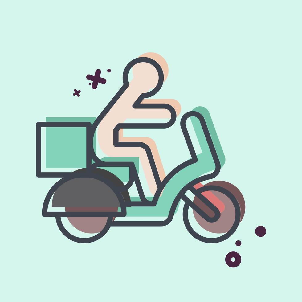 Icon Delivery. related to Restaurant symbol. MBE style. design editable vector