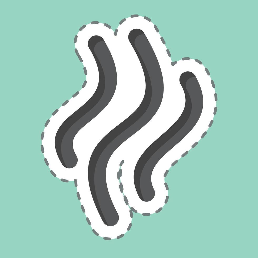Sticker line cut Smoke. related to Smoking symbol. design editable vector
