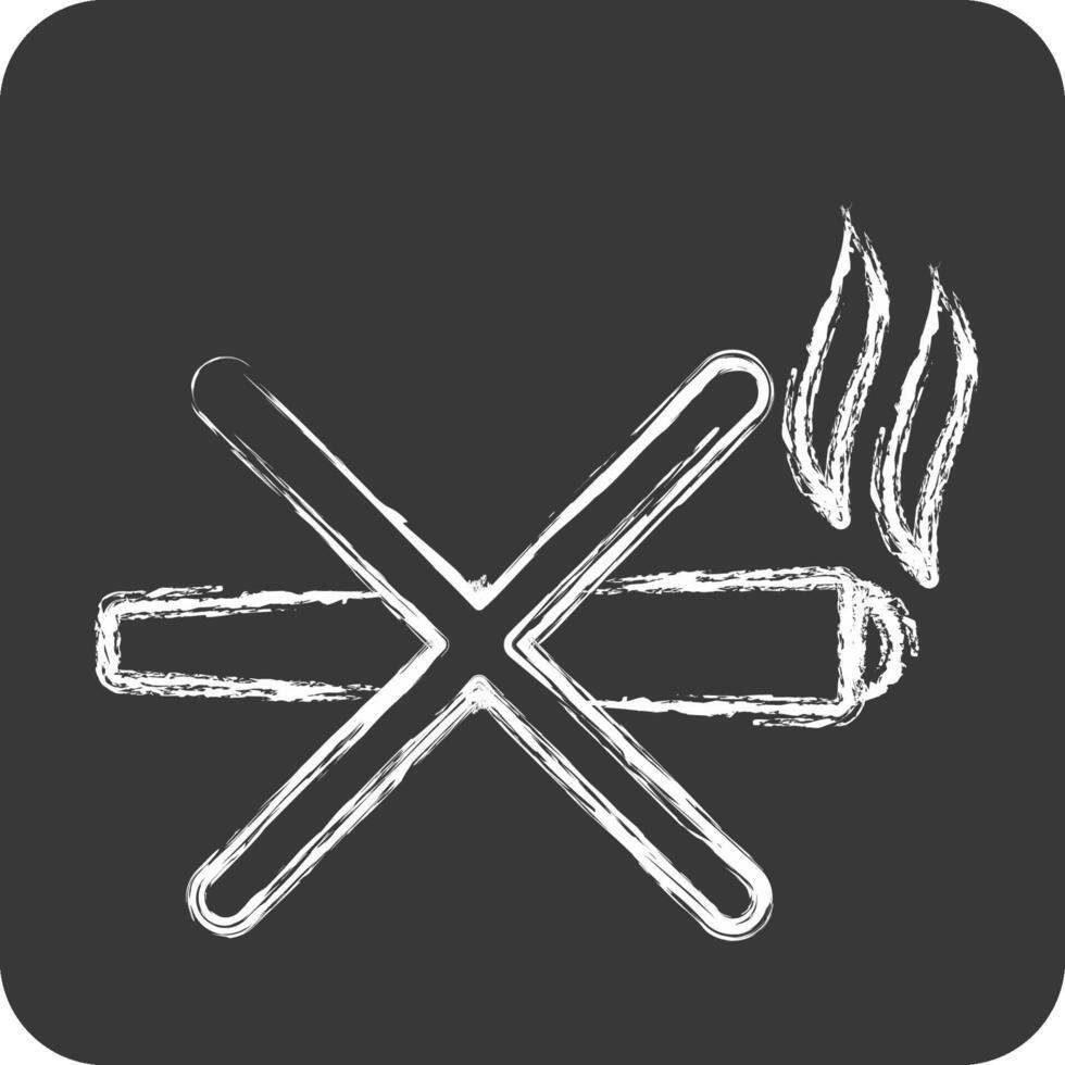 Icon Ban Smoking. related to Smoking symbol. chalk Style. design editable vector