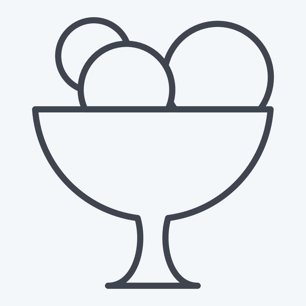 Icon Ice Cream. related to Restaurant symbol. line style. design editable vector