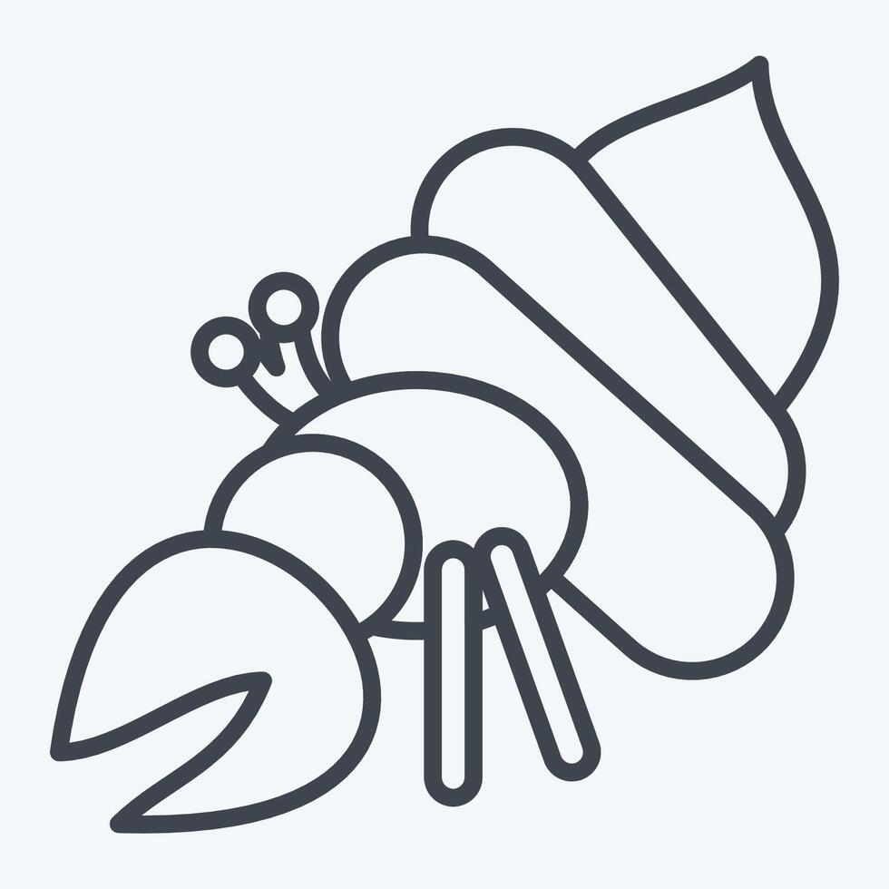 Icon Crab. related to Summer symbol. line style. design editable vector