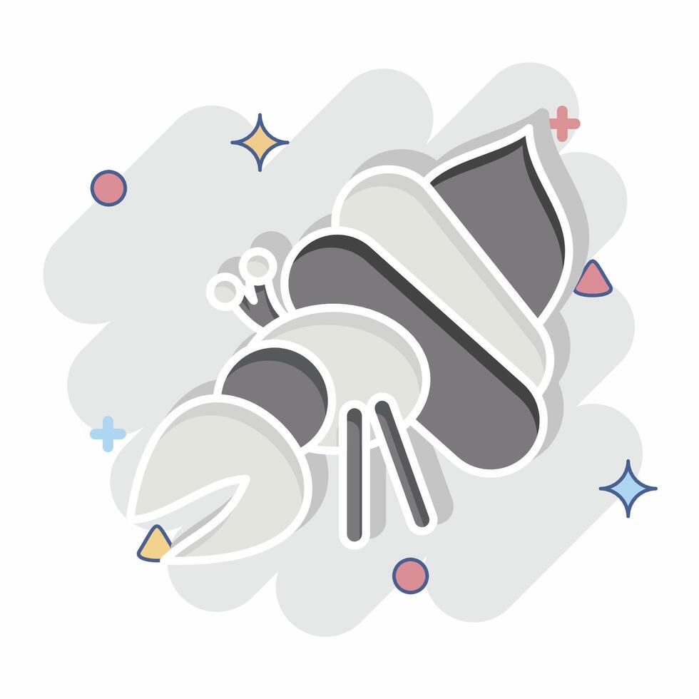 Icon Crab. related to Summer symbol. comic style. design editable vector