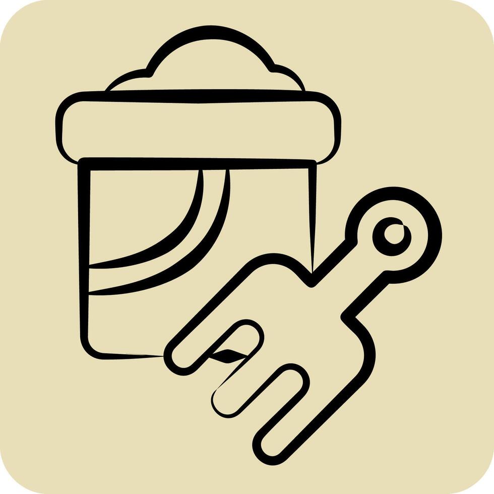 Icon Bucket. related to Summer symbol. hand drawn style. design editable vector