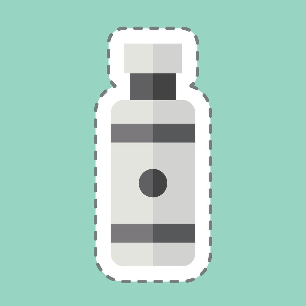 Sticker line cut Nicotine. related to Vape symbol. design editable vector