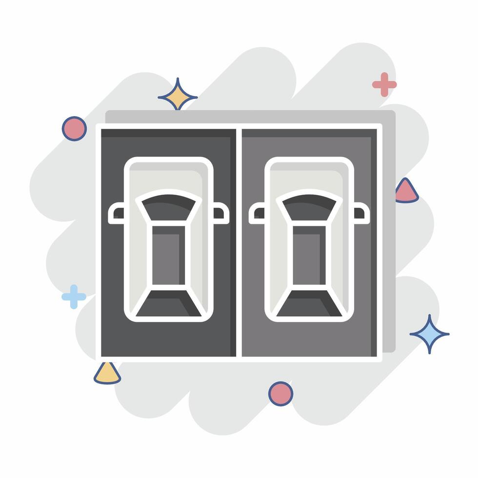 Icon Parking Area. related to Parking symbol. comic style. design editable vector