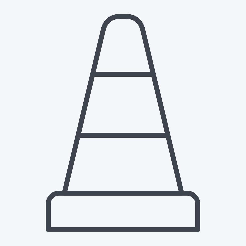 Icon Traffic Cone. related to Parking symbol. line style. design editable vector