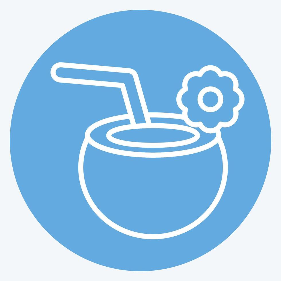 Icon Coconut. related to Summer symbol. blue eyes style. design editable vector