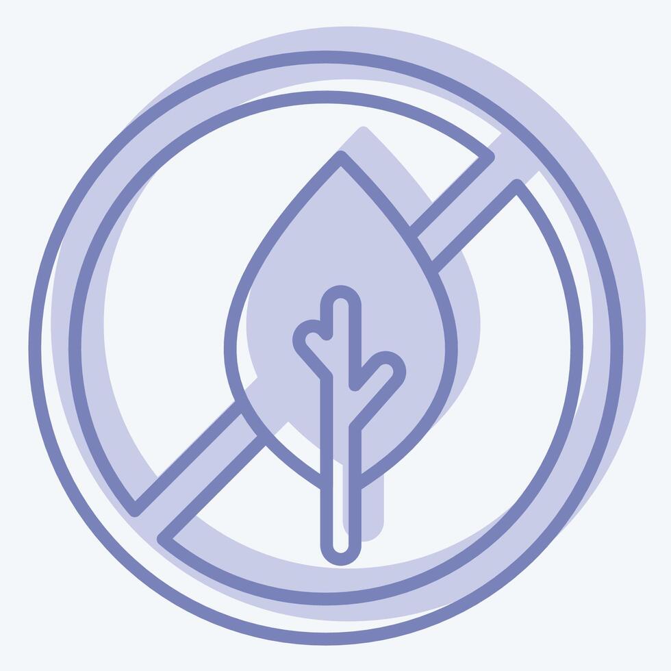 Icon No Tabacco. related to Vape symbol. two tone style. design editable vector