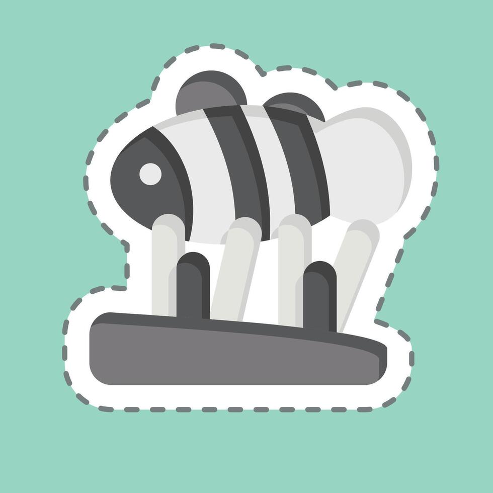 Sticker line cut Clown Fish. related to Summer symbol. design editable vector