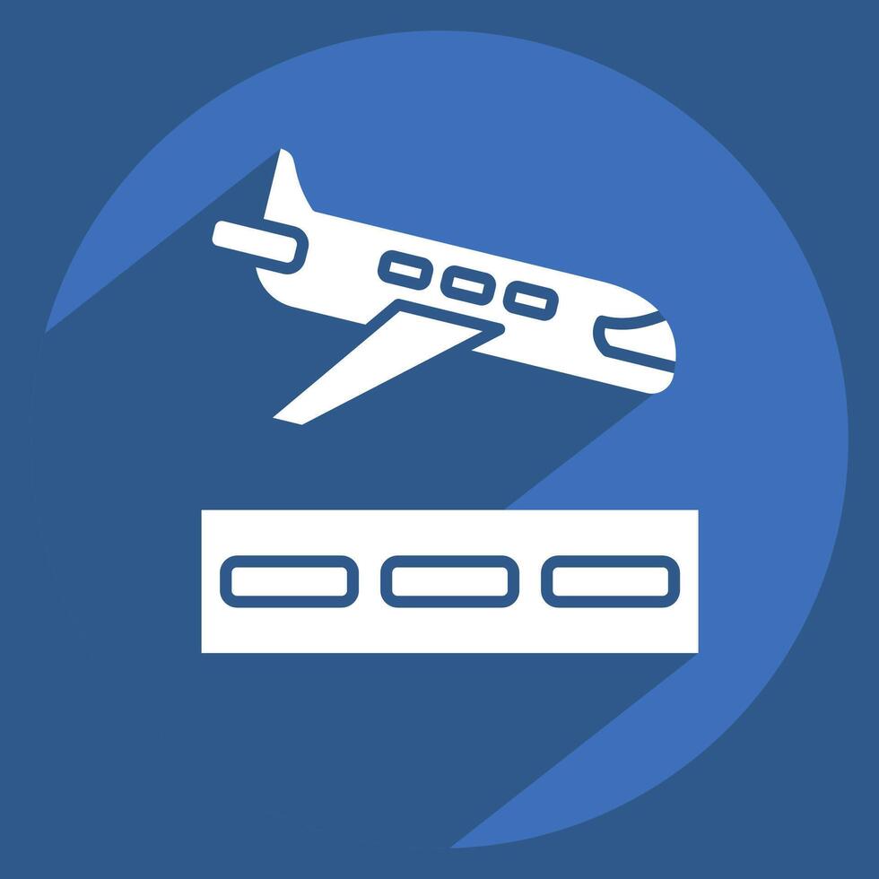 Icon Landing. related to Travel symbol. long shadow style. design editable vector
