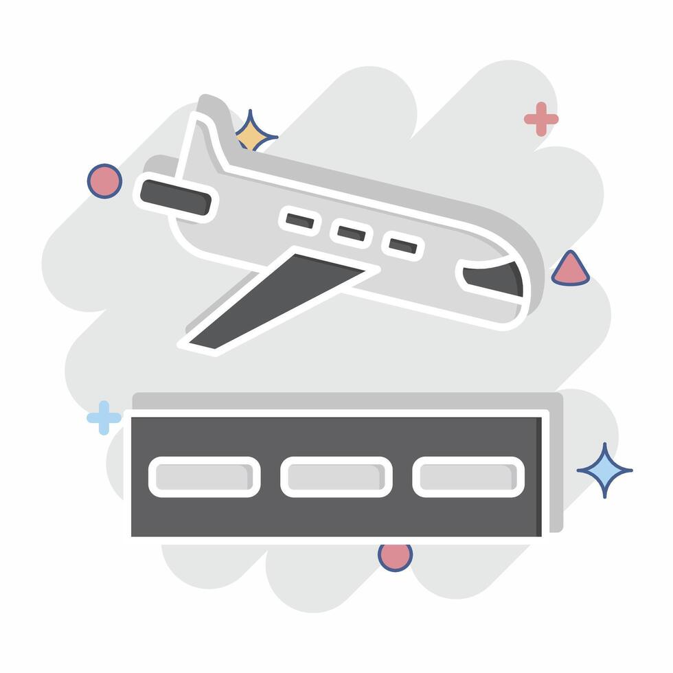 Icon Landing. related to Travel symbol. comic style. design editable vector