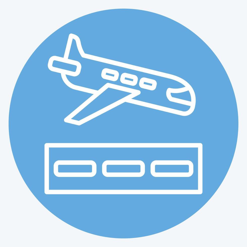 Icon Landing. related to Travel symbol. blue eyes style. design editable vector