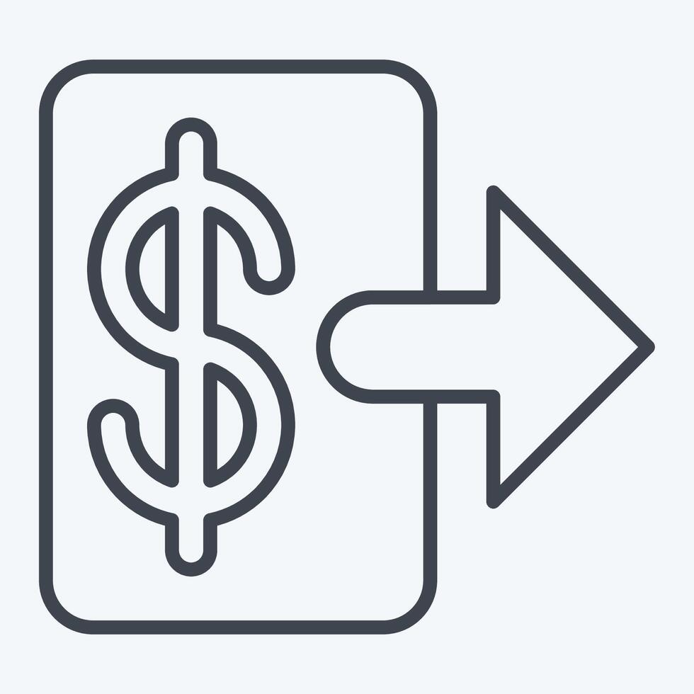 Icon Withdraw Money. related to Savings symbol. line style. design editable vector